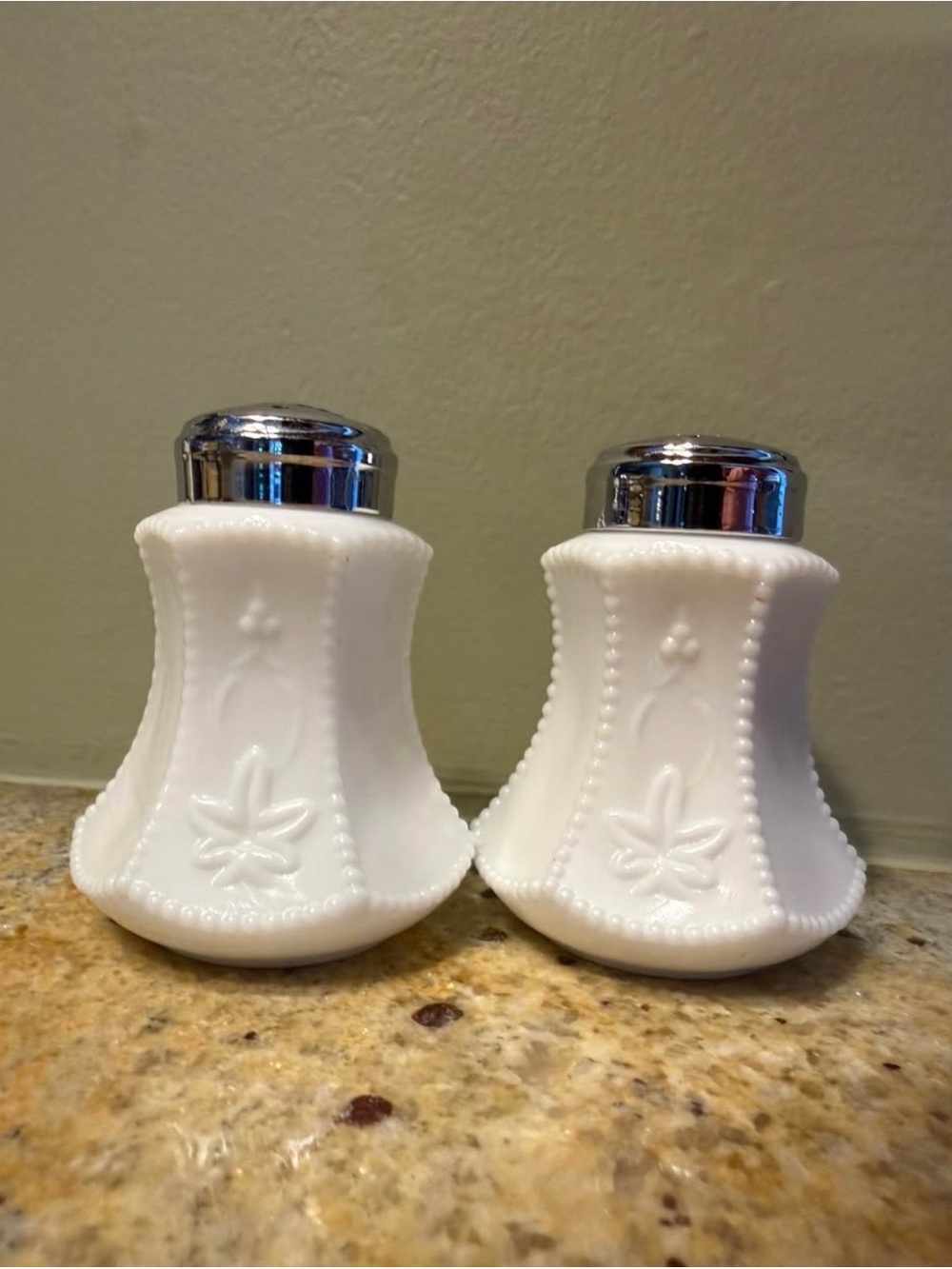 Milk Glass Salt and Pepper Shakers